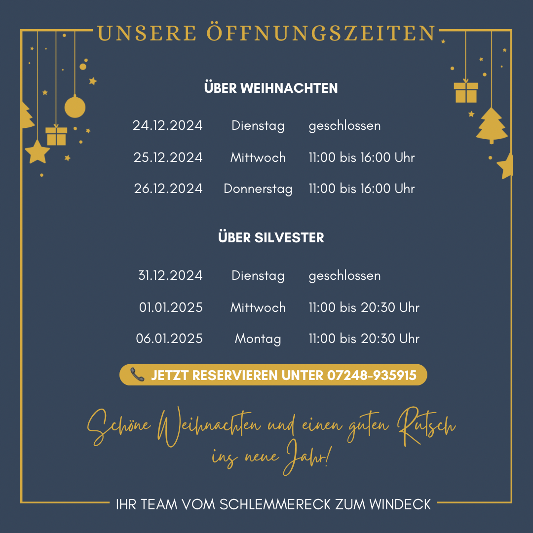 Öffnungszeiten Schlemmereck zum Windeck über die Jahre