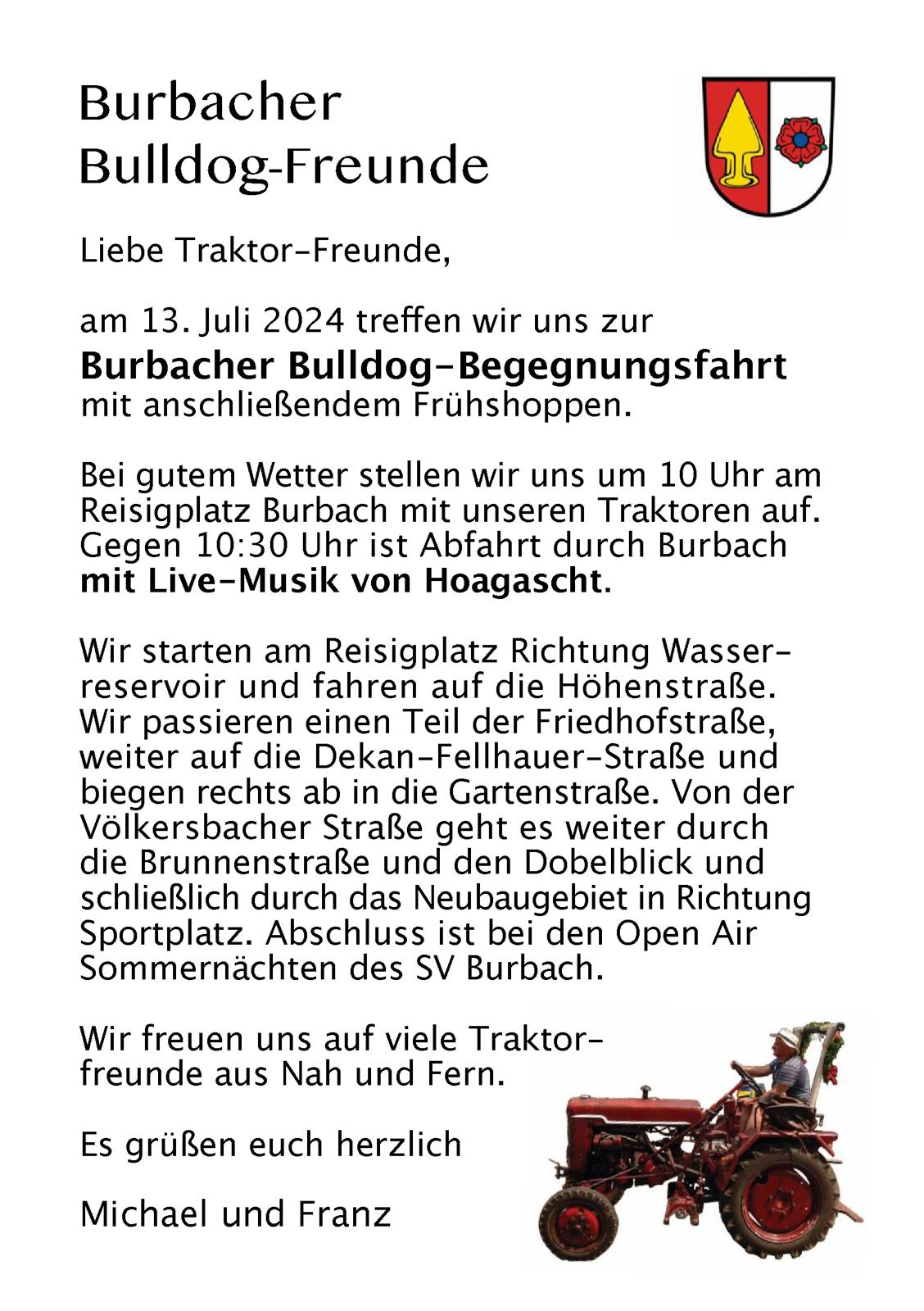 Burbacher Bulldog-Begegnungsfahrt am 13. Juli 2024