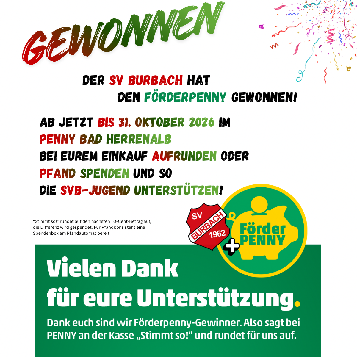 Beitragsbild - Der SV Burbach ist Gewinner des Förderpennys