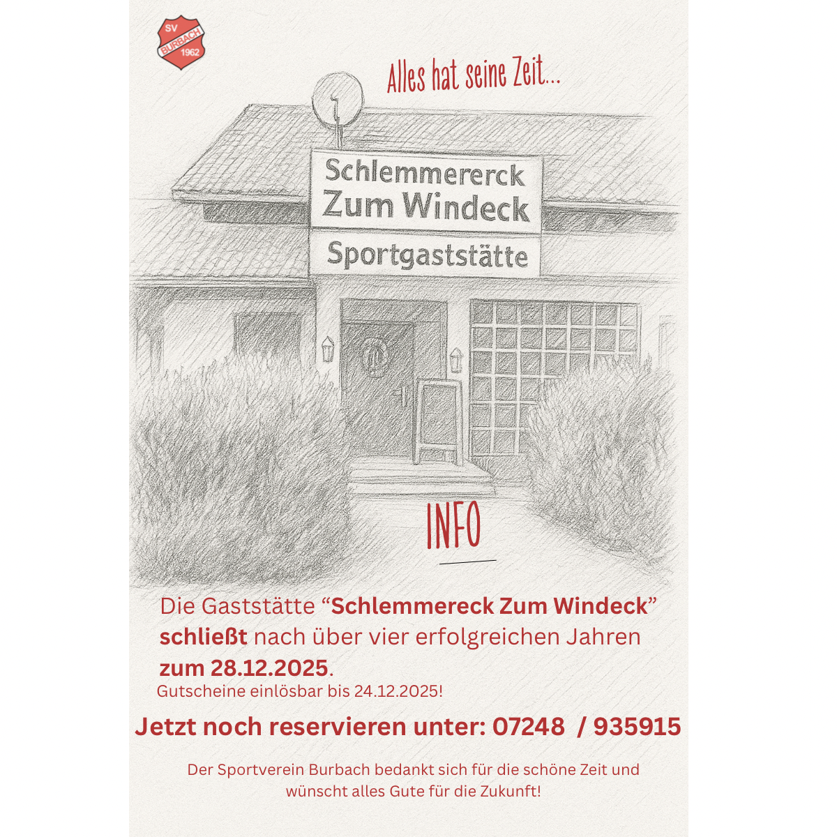 Beitragsbild - Gaststätte Schlemmereck Zum Windeck schließt zum 28.12.2025